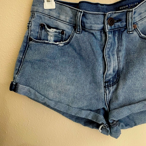 Denim Collab Shorts Size 26. Light Wash - Picture 2 of 5